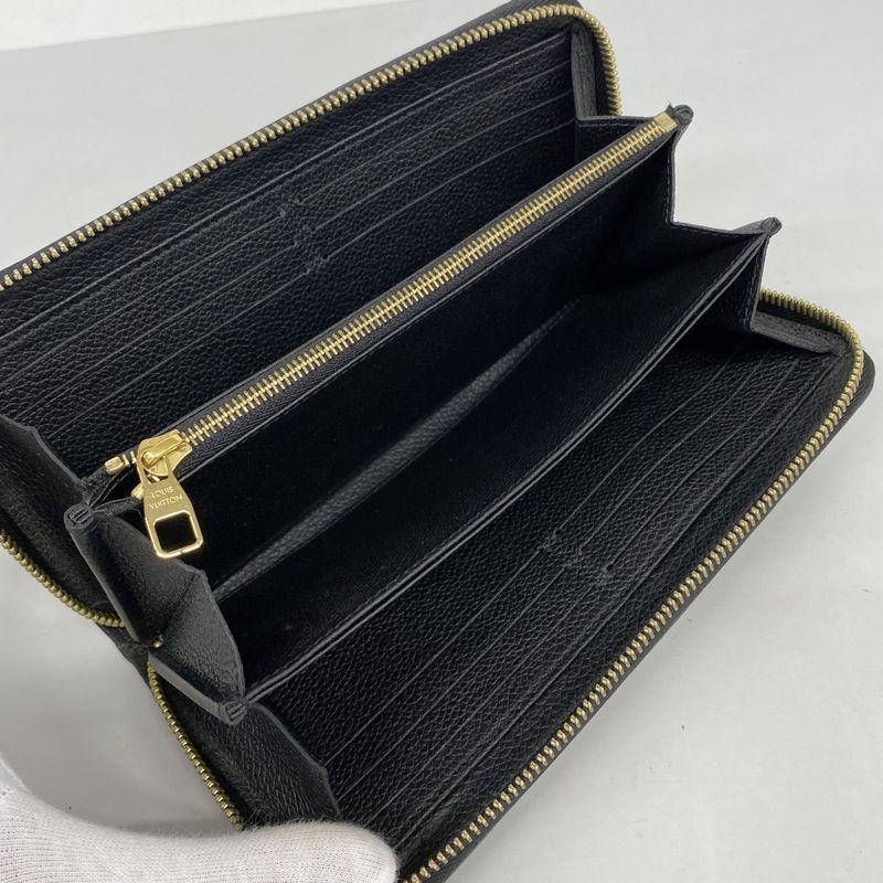 Louis Vuitton Monogram Empreinte Zippy Wallet M61864 Noir Black Ladies