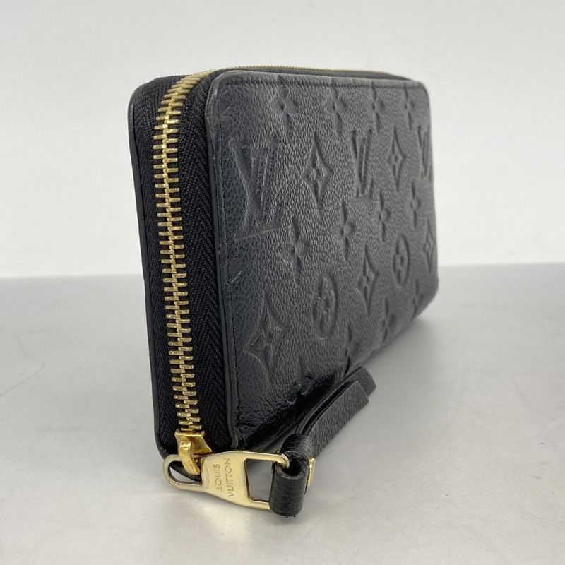 Louis Vuitton Monogram Empreinte Zippy Wallet M61864 Noir Black Ladies