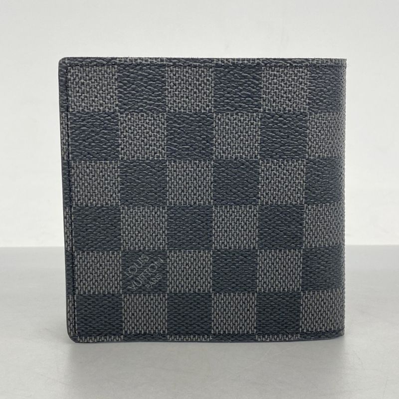 Louis Vuitton Wallet Damier Graphite Portefeuille Marco N62664 Black Men's