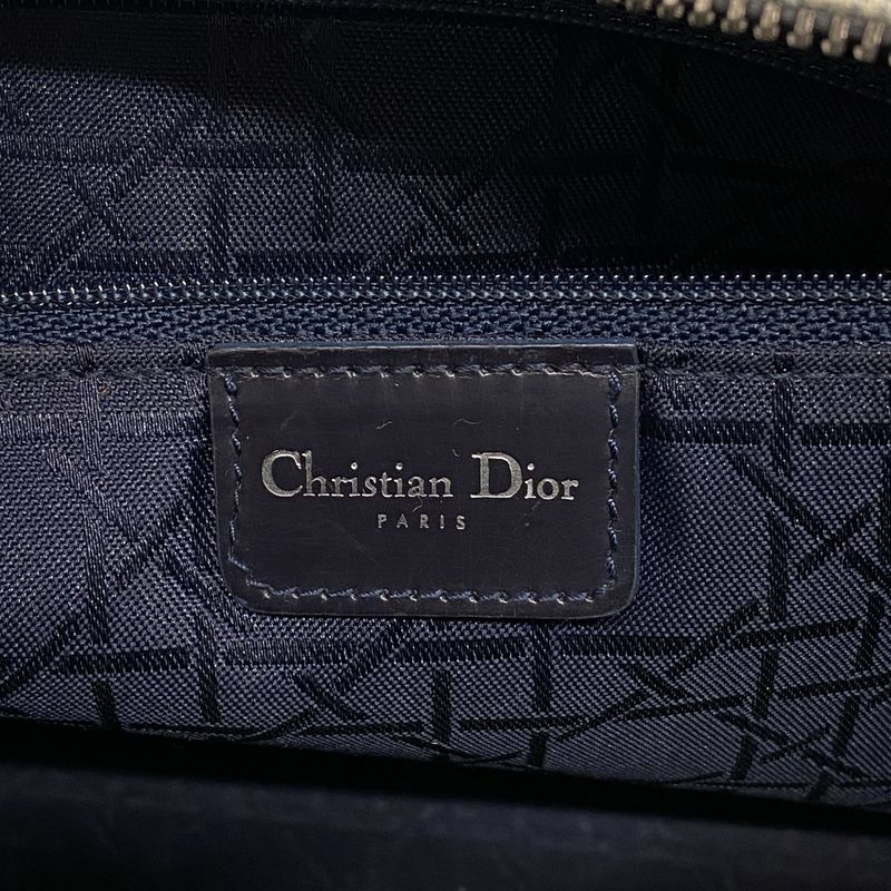 Christian Dior Handbag Canage Lady Dior Denim Blue Silver Hardware 2way Bag