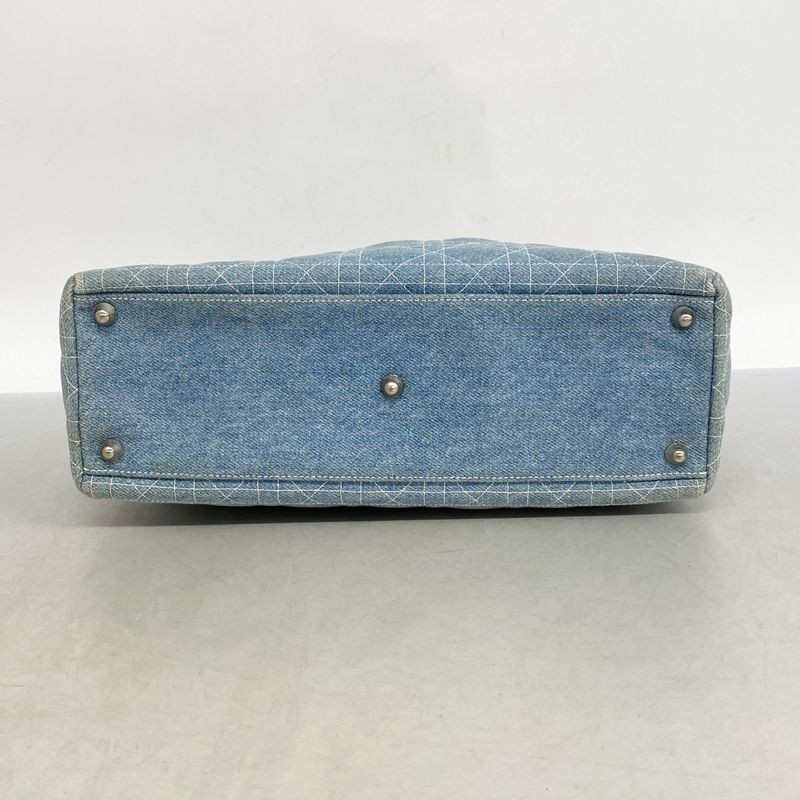 Christian Dior Handbag Canage Lady Dior Denim Blue Silver Hardware 2way Bag