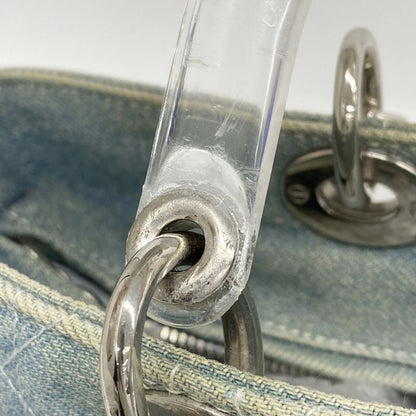 Christian Dior Handbag Canage Lady Dior Denim Blue Silver Hardware 2way Bag