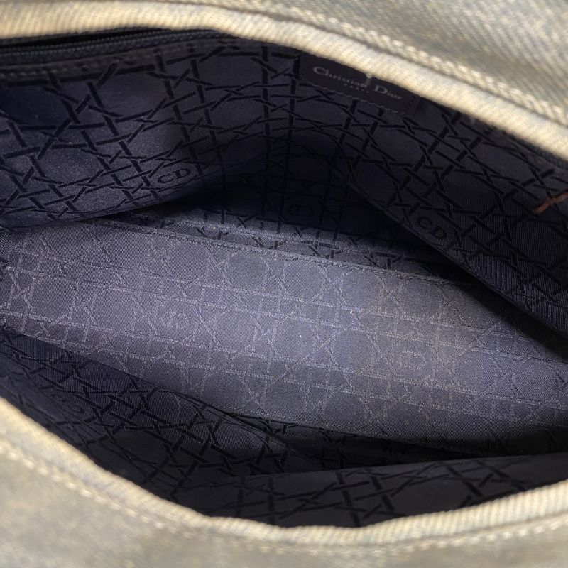 Christian Dior Handbag Canage Lady Dior Denim Blue Silver Hardware 2way Bag