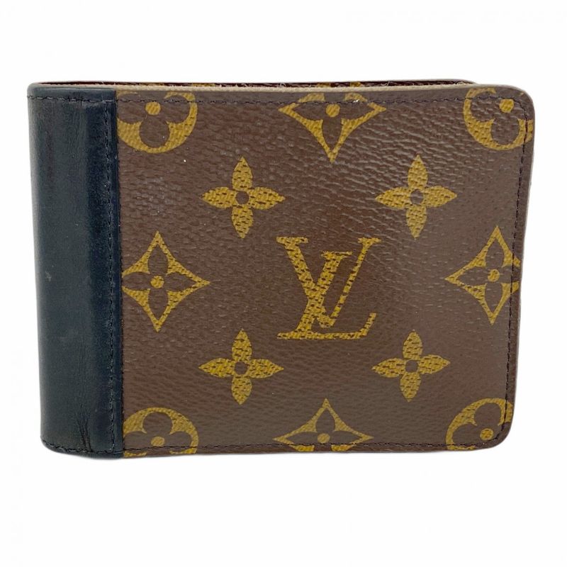 Louis Vuitton Wallet Monogram Macassar Portefeuille Gaspard M93801 Brown Men's