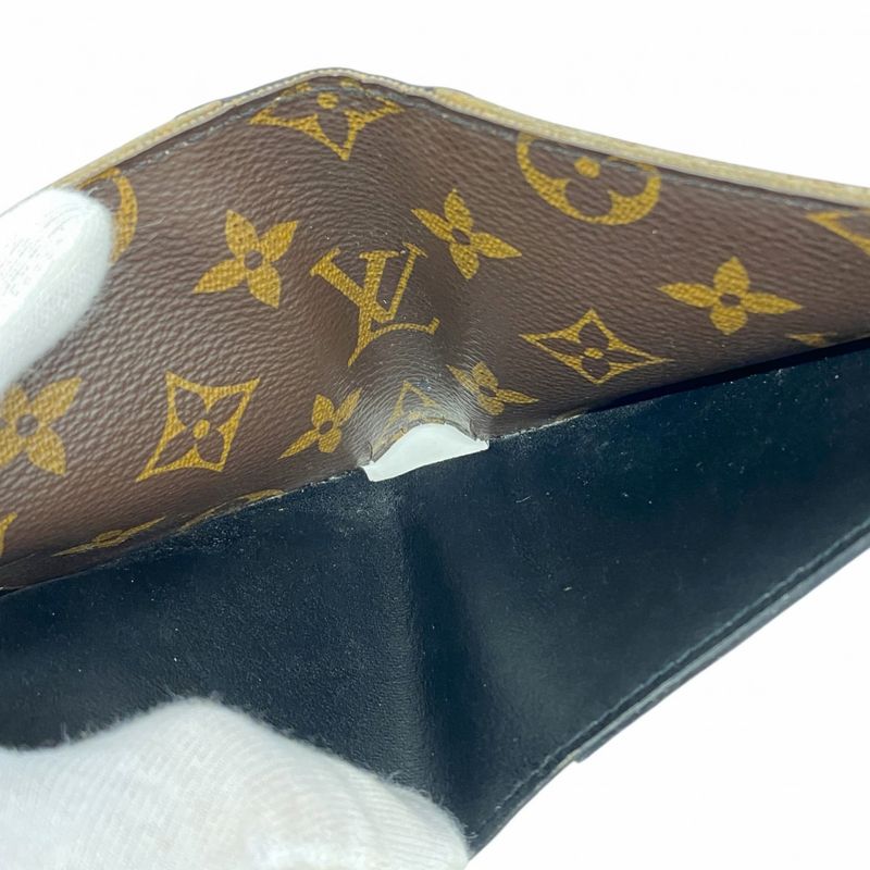 Louis Vuitton Wallet Monogram Macassar Portefeuille Gaspard M93801 Brown Men's