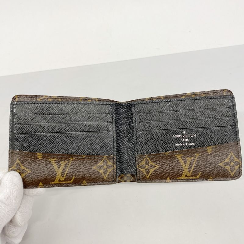 Louis Vuitton Wallet Monogram Macassar Portefeuille Gaspard M93801 Brown Men's