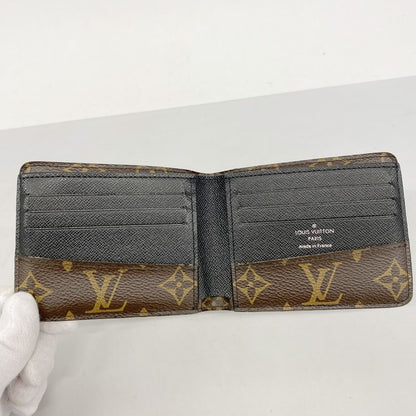 Louis Vuitton Wallet Monogram Macassar Portefeuille Gaspard M93801 Brown Men's