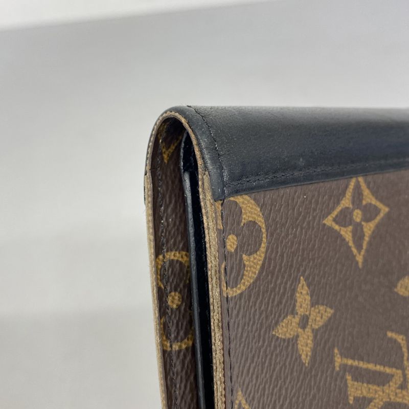 Louis Vuitton Wallet Monogram Macassar Portefeuille Gaspard M93801 Brown Men's