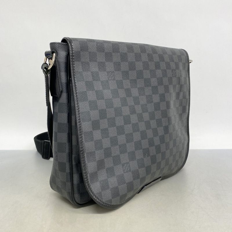 Louis Vuitton Shoulder Bag Damier Graphite Daniel MM N58029 Black Men's