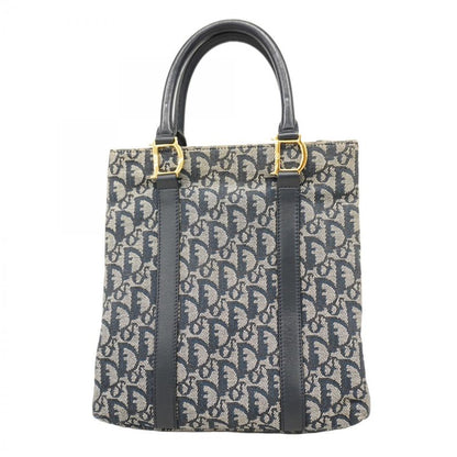 Christian Dior Handbag Trotter Canvas Navy Gold Hardware Women