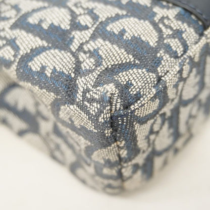Christian Dior Handbag Trotter Canvas Navy Gold Hardware Women