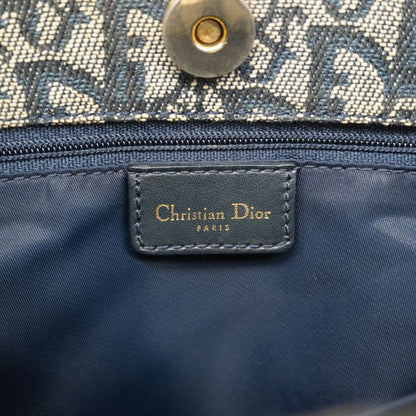Christian Dior Handbag Trotter Canvas Navy Gold Hardware Women