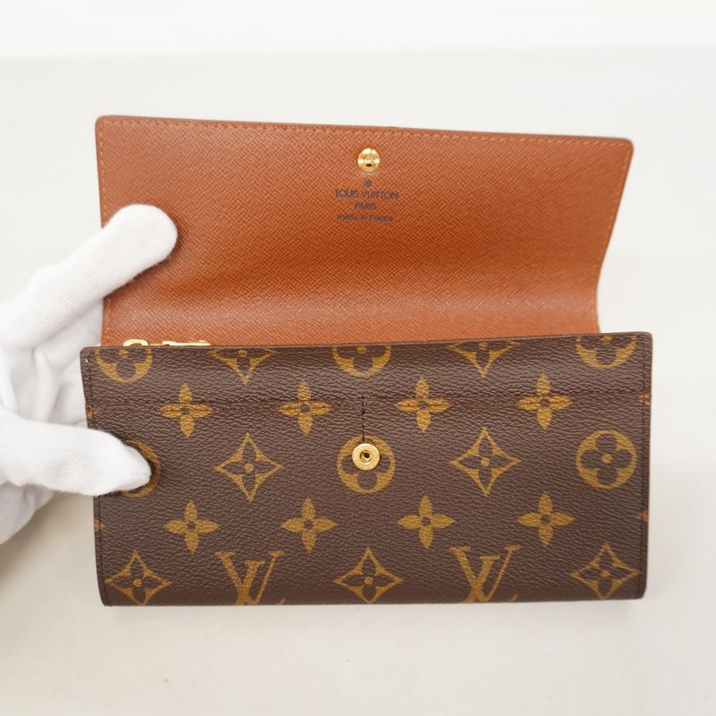 Louis Vuitton Long Wallet Monogram Pochette Porte Monet Cles Di M61725 Brown