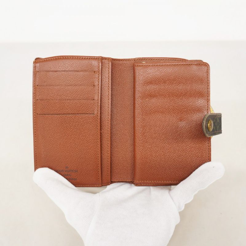 Louis Vuitton Wallet Monogram Porte Monnaie Viennois M61663 Brown Ladies