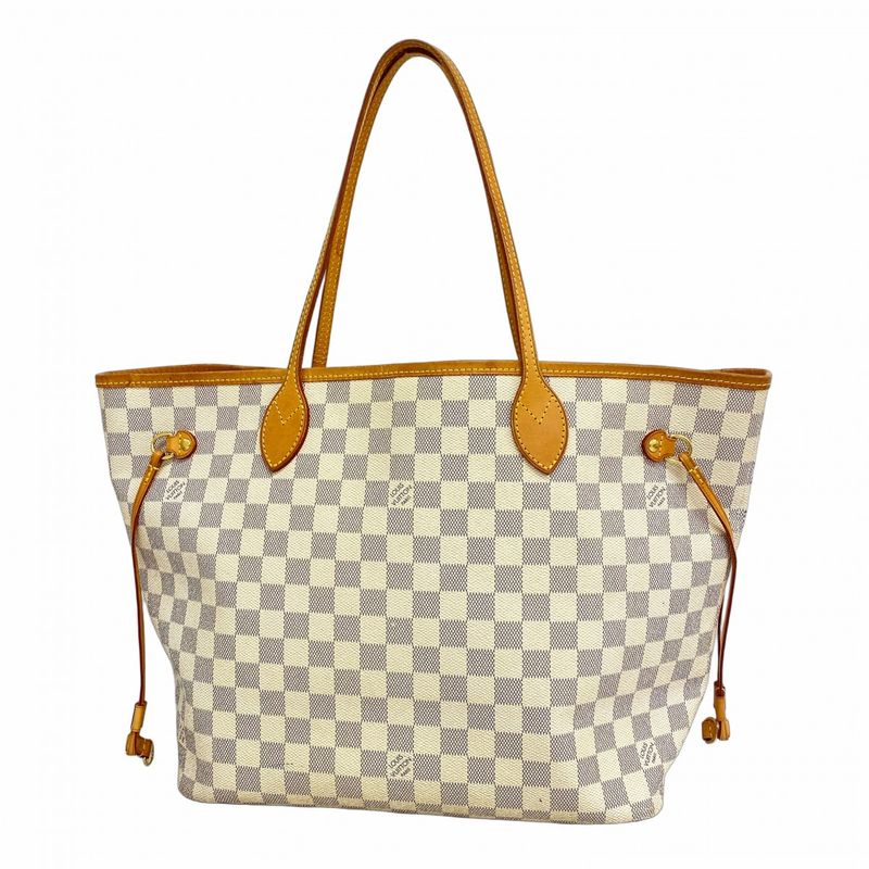 Louis Vuitton Tote Bag Damier Azure Neverfull MM N51107 White Ladies
