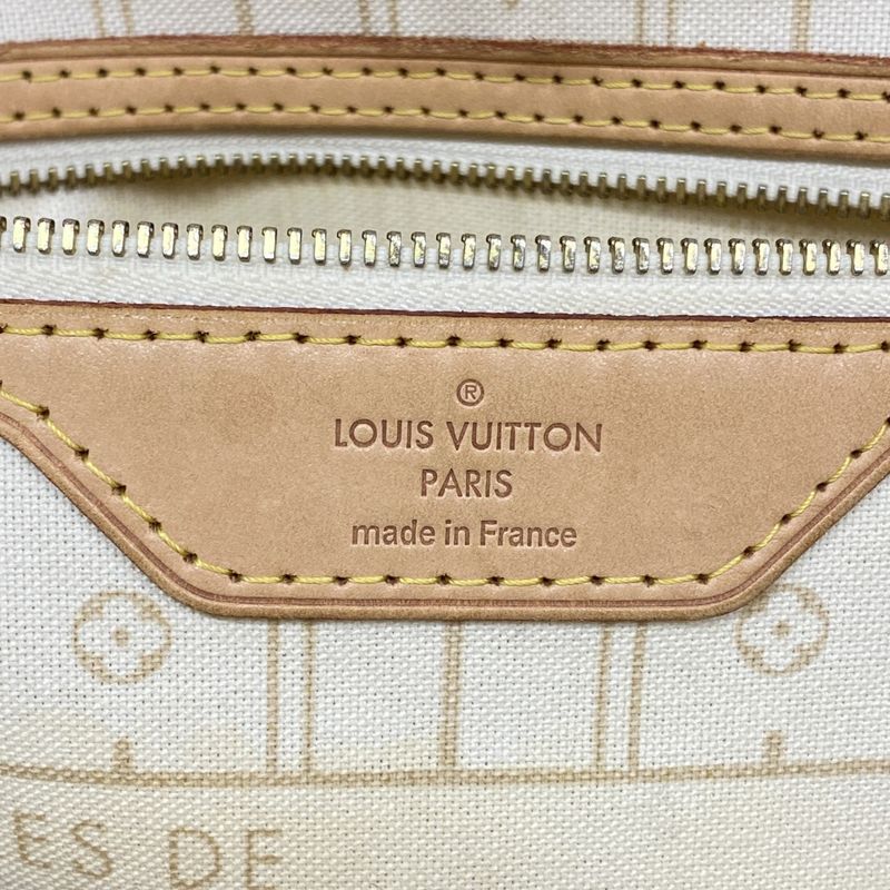 Louis Vuitton Tote Bag Damier Azure Neverfull MM N51107 White Ladies