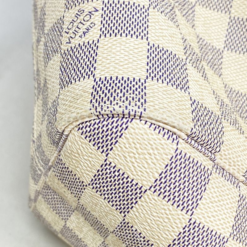 Louis Vuitton Tote Bag Damier Azure Neverfull MM N51107 White Ladies