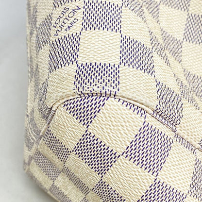 Louis Vuitton Tote Bag Damier Azure Neverfull MM N51107 White Ladies