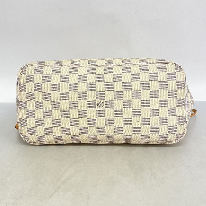 Louis Vuitton Tote Bag Damier Azure Neverfull MM N51107 White Ladies