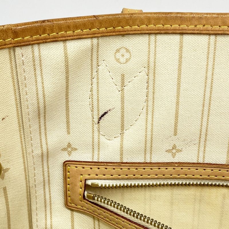 Louis Vuitton Tote Bag Damier Azure Neverfull MM N51107 White Ladies