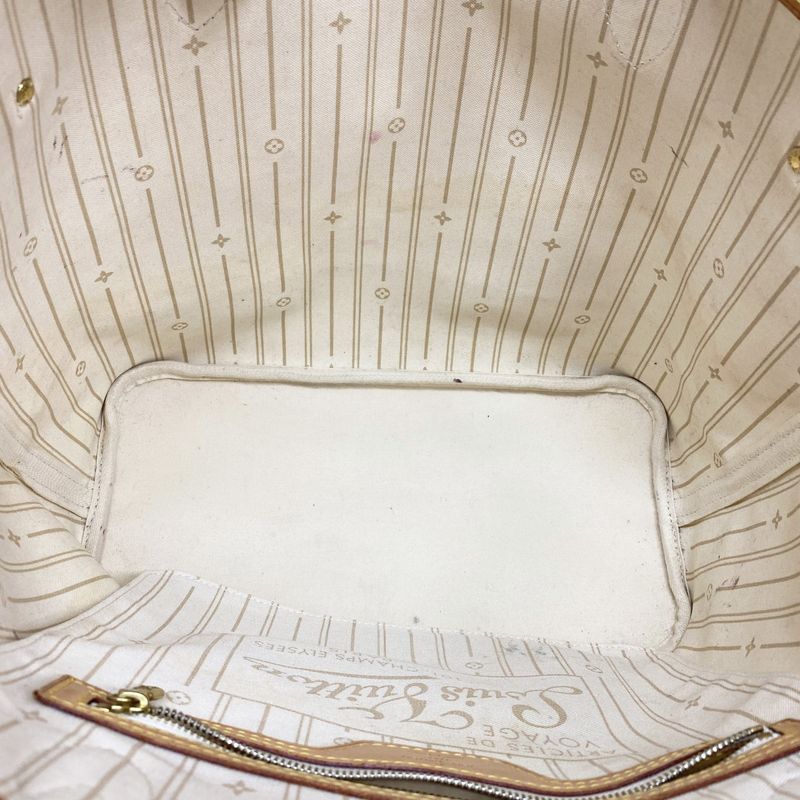 Louis Vuitton Tote Bag Damier Azure Neverfull MM N51107 White Ladies