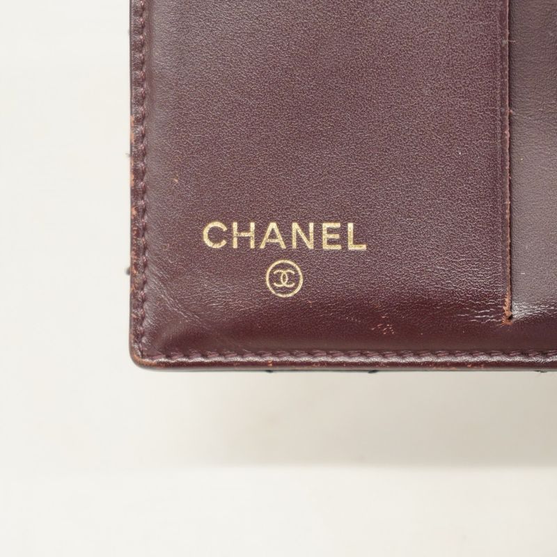 Chanel Wallet Matelasse Caviar Skin Black Gold Hardware Women