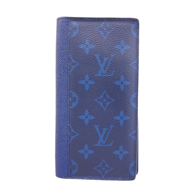 Louis Vuitton Taiga Llama Portefeuille Blazer M30297 Cobalt Men's Long Wallet