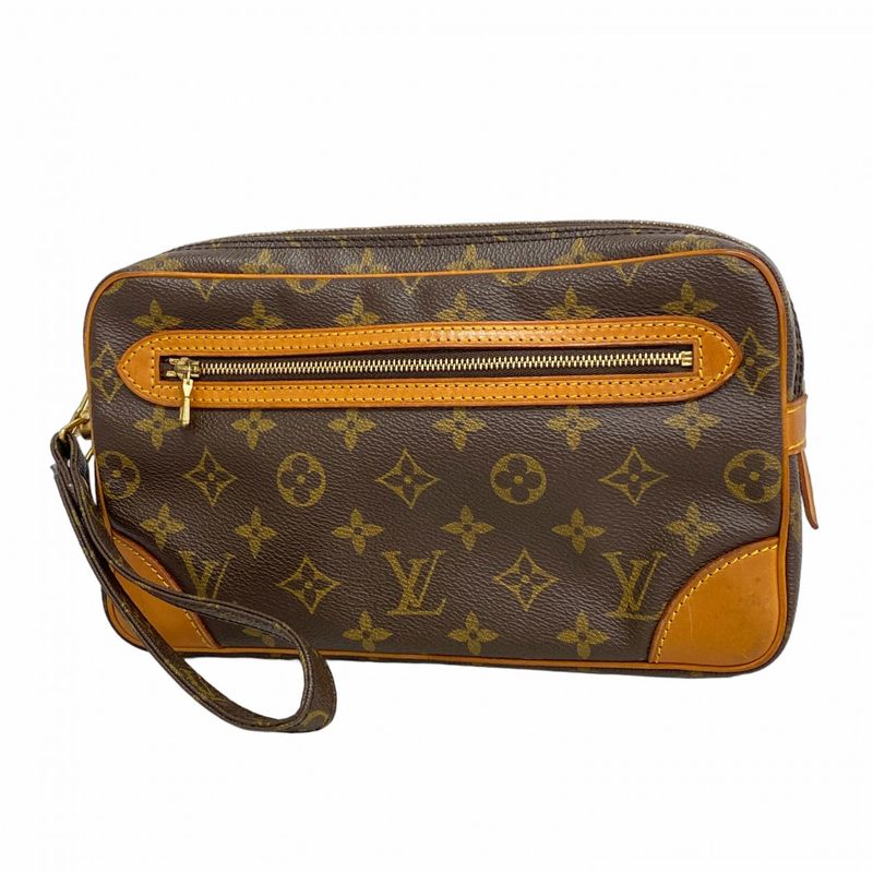Louis Vuitton Clutch Bag Monogram Marly Dragonne GM M51825 Brown Men's