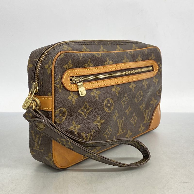Louis Vuitton Clutch Bag Monogram Marly Dragonne GM M51825 Brown Men's