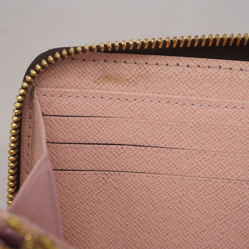 Louis Vuitton Long Wallet Damier Zippy Wallet N60046 Ebène/rose Ballerine Ladies