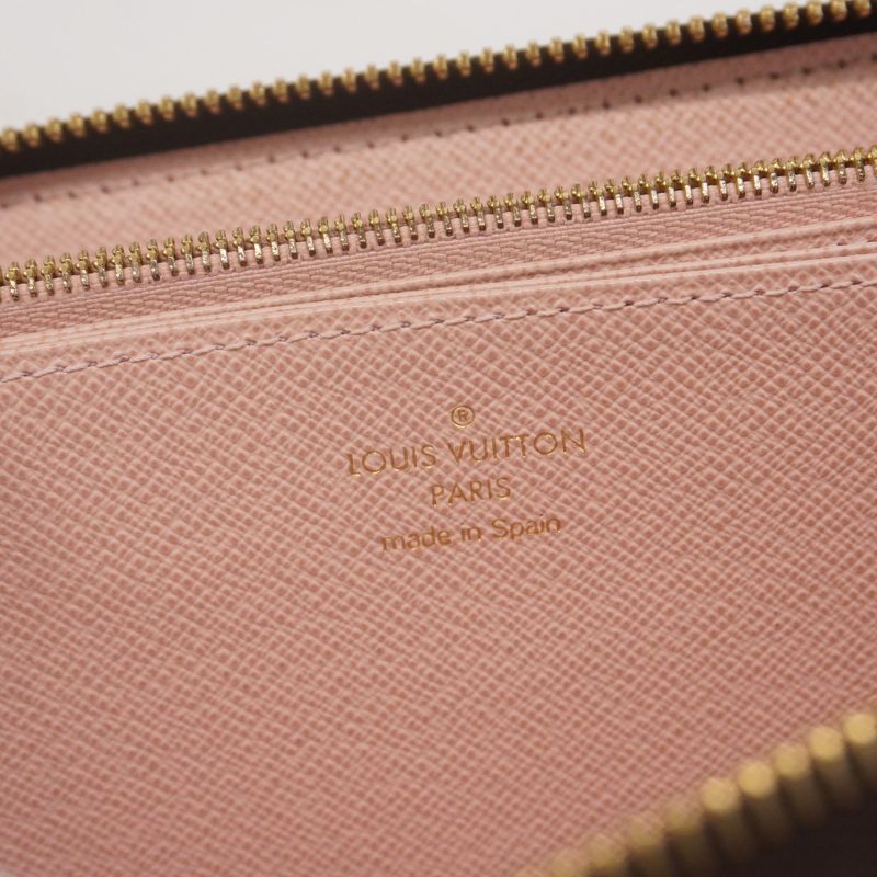 Louis Vuitton Long Wallet Damier Zippy Wallet N60046 Ebène/rose Ballerine Ladies