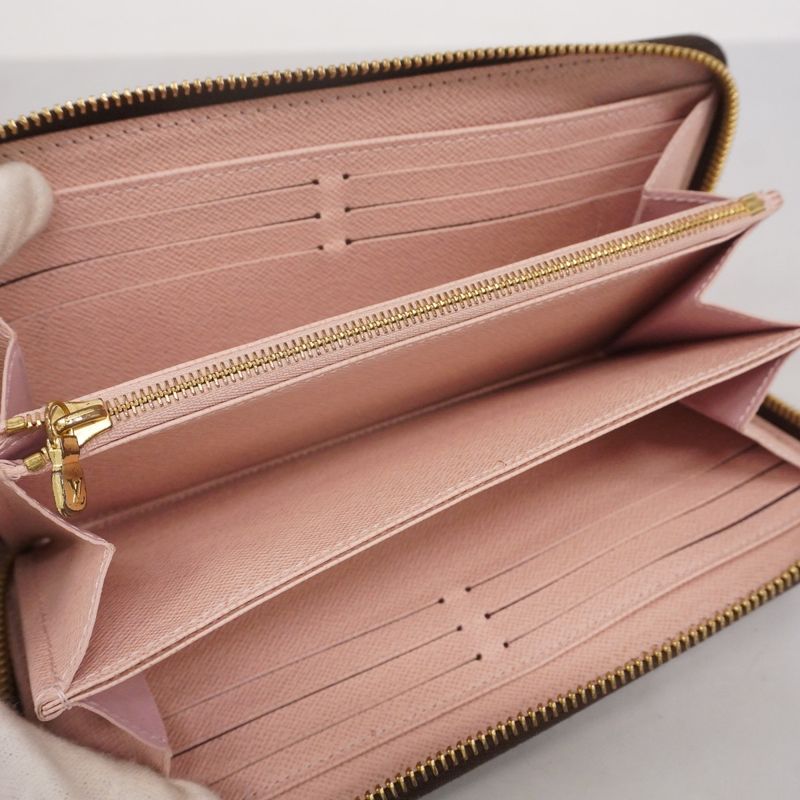 Louis Vuitton Long Wallet Damier Zippy Wallet N60046 Ebène/rose Ballerine Ladies