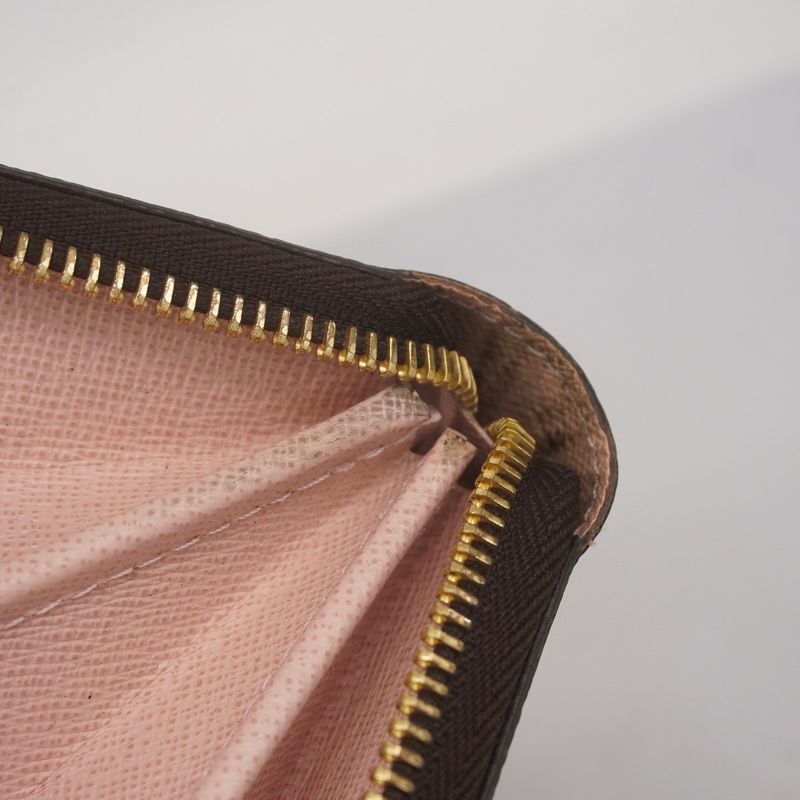 Louis Vuitton Long Wallet Damier Zippy Wallet N60046 Ebène/rose Ballerine Ladies