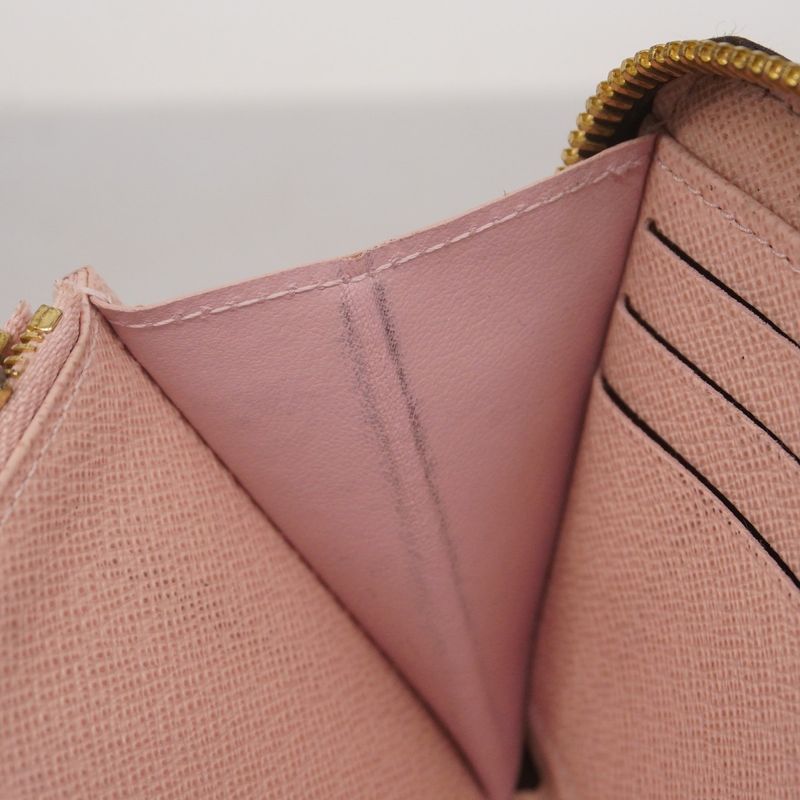 Louis Vuitton Long Wallet Damier Zippy Wallet N60046 Ebène/rose Ballerine Ladies