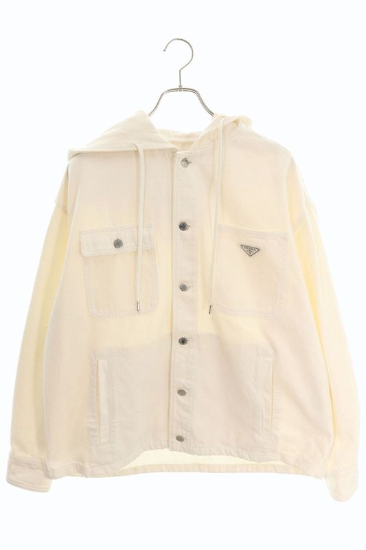 Prada Gec108 Hooded Triangle Plate Denim Blouson Men's S