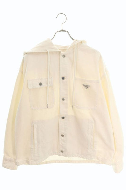 Prada Gec108 Hooded Triangle Plate Denim Blouson Men's S