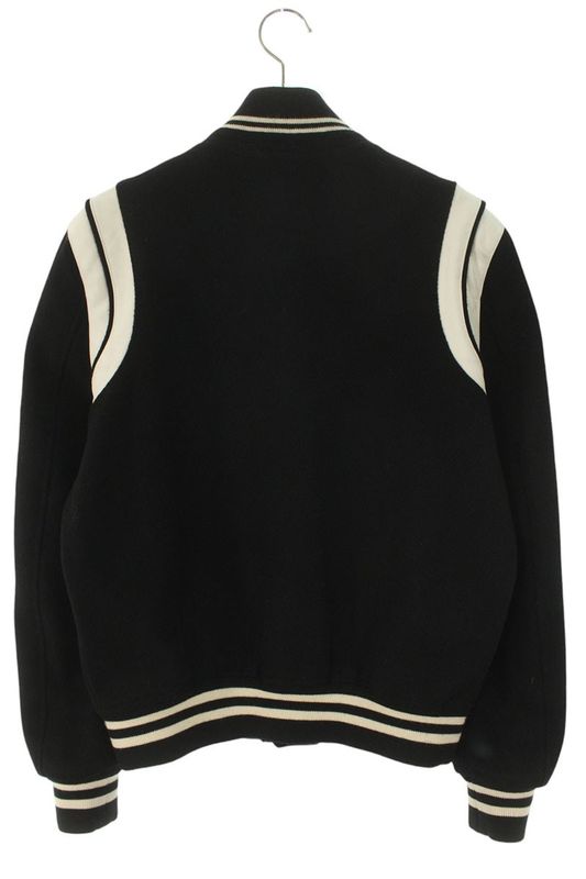 Saint Laurent Paris 354718 Y180w Leather Trim Stajan Blouson Men's 46