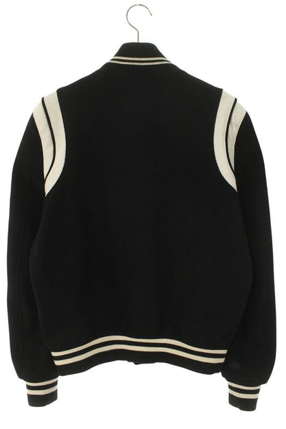 Saint Laurent Paris 354718 Y180w Leather Trim Stajan Blouson Men's 46