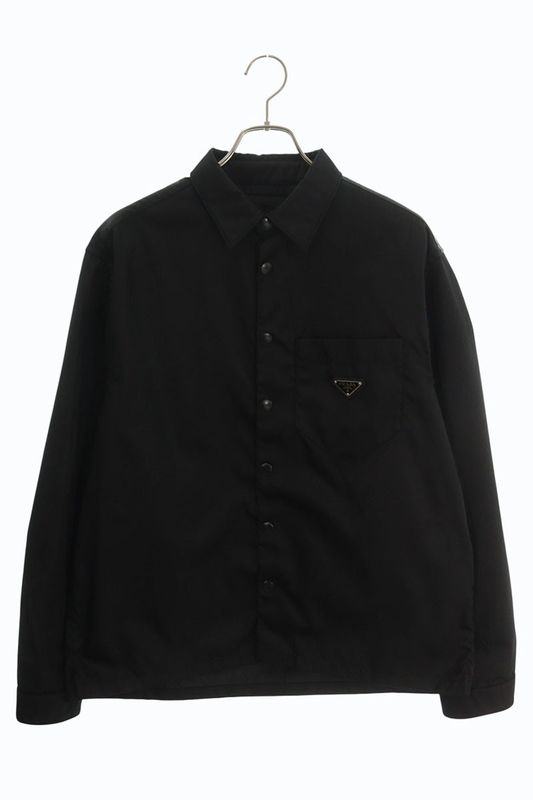 Prada Sc514 Triangle Plate Li Nylon Long Sleeve Shirt Men's L