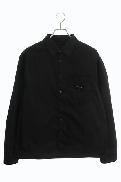 Prada Sc514 Triangle Plate Li Nylon Long Sleeve Shirt Men's L
