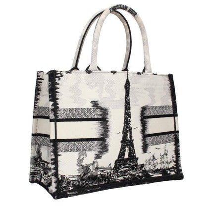 Christian Dior BOOK TOTE Book Tote Eiffel Tower Embroidered Handbag Men's