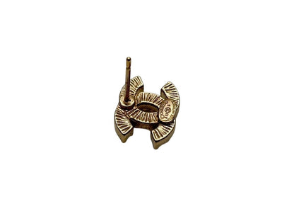 Chanel CC Logo Earrings Rhinestone Metal Gold Plated Clear — view 6