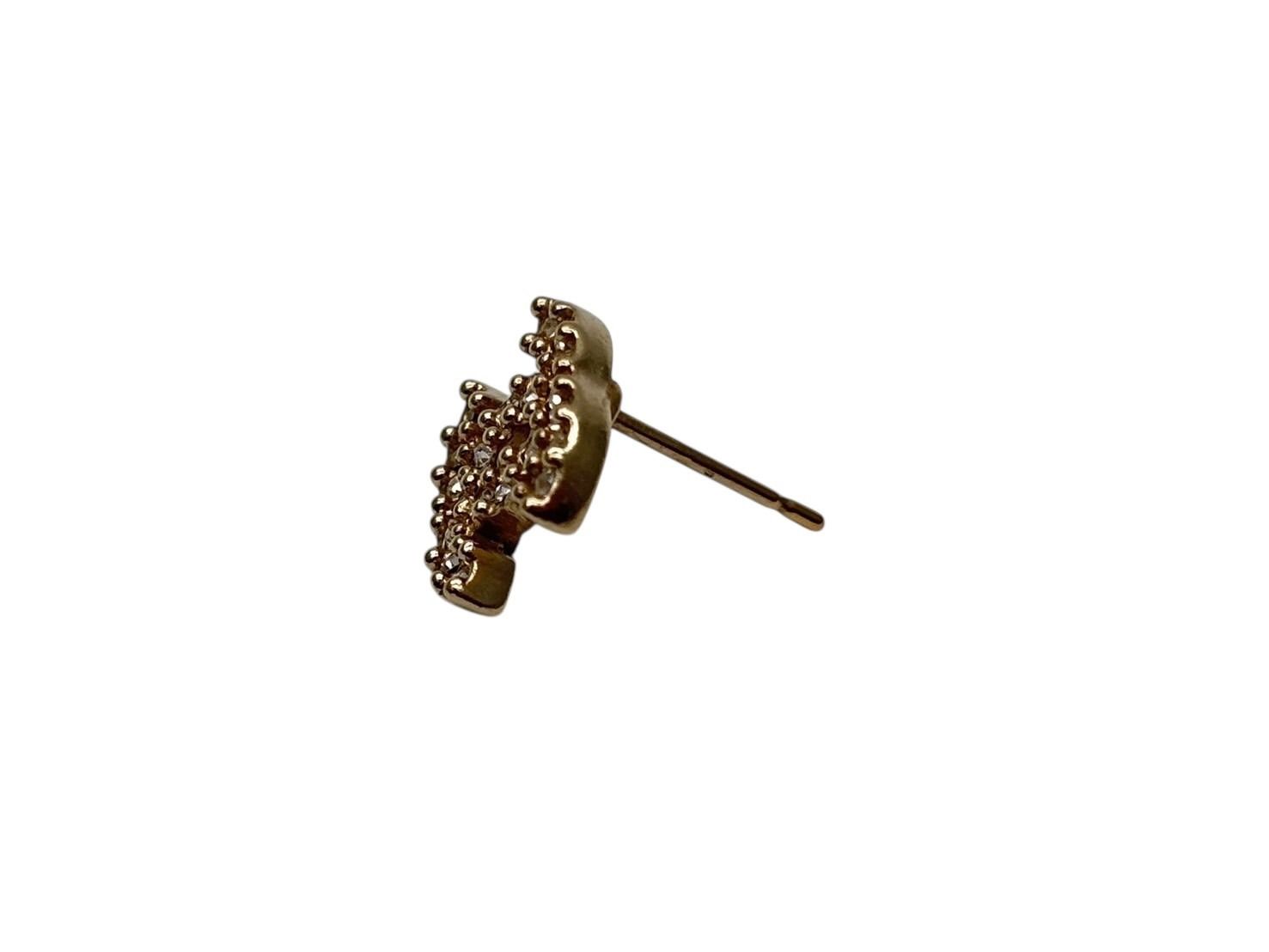 Chanel CC Logo Earrings Rhinestone Metal Gold Plated Clear — view 4