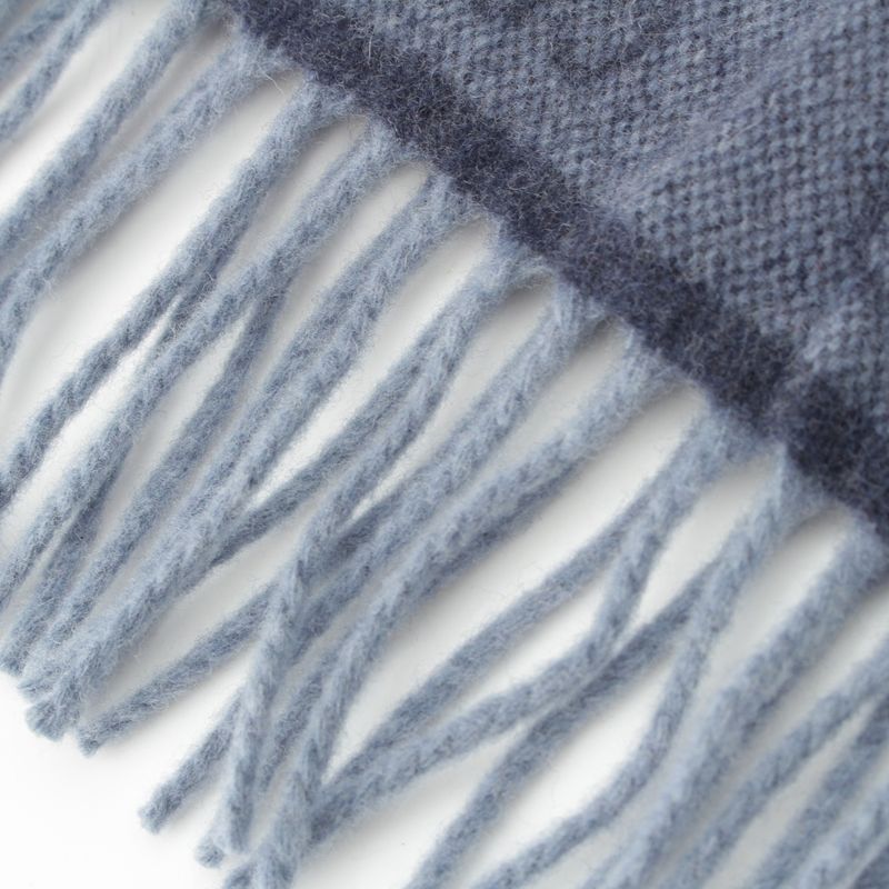 Gucci Wool GG Sherry Line Fringe Scarf 570603 Navy