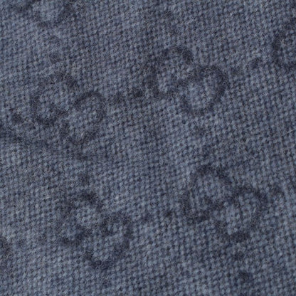 Gucci Wool GG Sherry Line Fringe Scarf 570603 Navy
