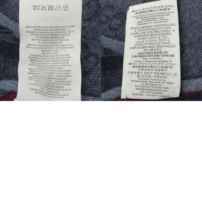 Gucci Wool GG Sherry Line Fringe Scarf 570603 Navy