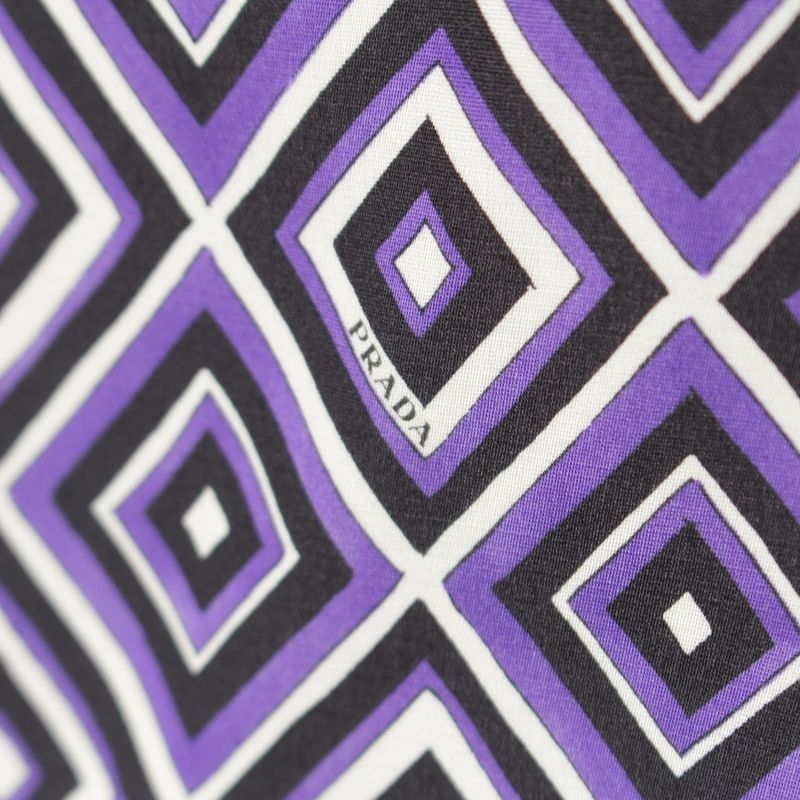 Prada '12 Wool And Silk Print Dress Purple 44