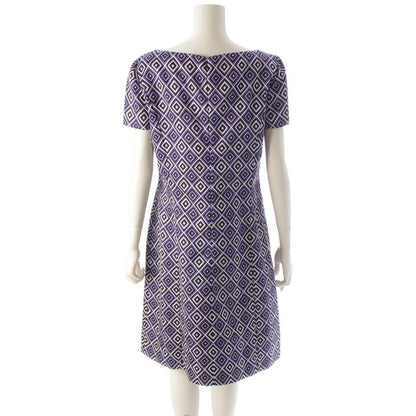 Prada '12 Wool And Silk Print Dress Purple 44