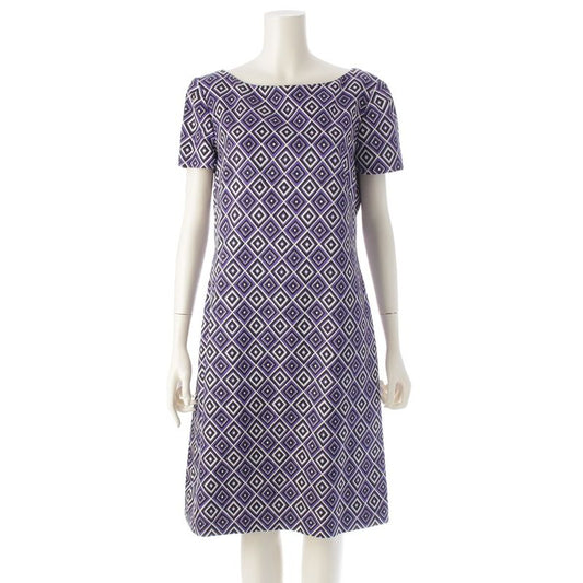 Prada '12 Wool And Silk Print Dress Purple 44