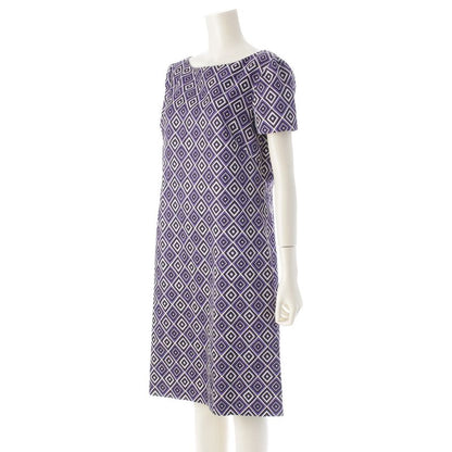 Prada '12 Wool And Silk Print Dress Purple 44